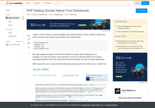 
                            7. PHP Getting Domain Name From Subdomain - Stack Overflow