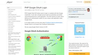 
                            11. PHP Google OAuth Login - Phppot