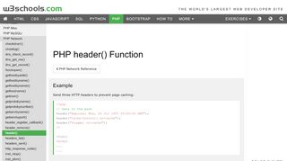 
                            6. PHP header() Function - W3Schools