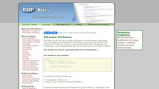 
                            5. PHP Header PHP Redirect - PHP Kurs