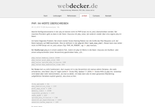 
                            8. PHP: ini-Werte überschreiben - webdecker - Webseiten PHP Contao ...
