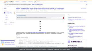 
                            10. PHP: Instantiate front end user session in TYPO3 extension - Stack ...
