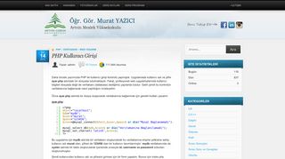 
                            1. PHP Kullanıcı Girişi « Murat YAZICI