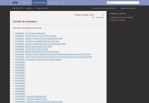 
                            9. PHP: Listado de ejemplos - Manual
