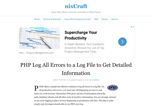 
                            12. PHP Log All Errors to a Log File to Get Detailed Information - nixCraft