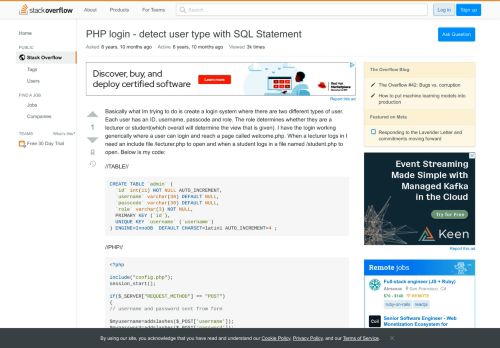 
                            1. PHP login - detect user type with SQL Statement - Stack Overflow