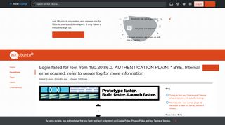 
                            7. php - Login failed for root from 190.20.86.0. AUTHENTICATION PLAIN ...