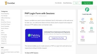 
                            4. PHP Login Form with Sessions | FormGet