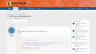 
                            7. PHP-Login mit Registrierung | tutorials.de