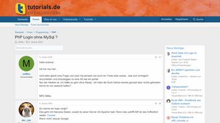 
                            6. PhP Login ohne MySql ? | tutorials.de