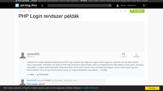 
                            4. PHP Login rendszer példák - Prog.Hu