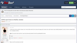 
                            5. [PHP] Login Script (no MySQL needed) | DevBest.com - Community of ...