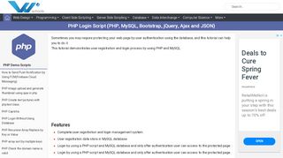 
                            4. PHP Login Script (PHP, MySQL, Bootstrap, jQuery, Ajax ... - W3schools