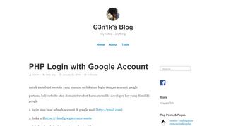 
                            3. PHP Login with Google Account – G3n1k's Blog