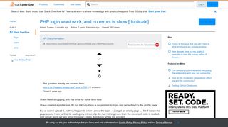 
                            11. PHP login wont work, and no errors is show - Stack Overflow