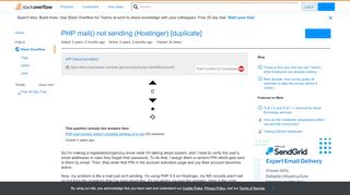 
                            13. PHP mail() not sending (Hostinger) - Stack Overflow