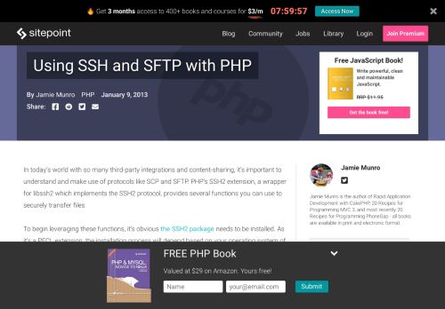 
                            7. PHP Master | Using SSH and SFTP with PHP - SitePoint