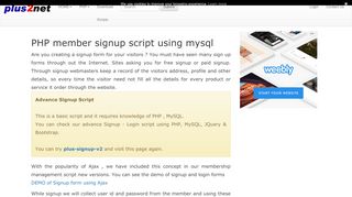 
                            13. Php member Signup script using a form mysql database Tutorial