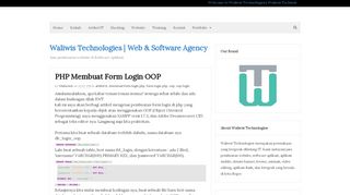 
                            7. PHP Membuat Form Login OOP ~ Waliwis Technologies | Web ...