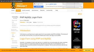 
                            8. PHP MySQL Login Form - CodeProject