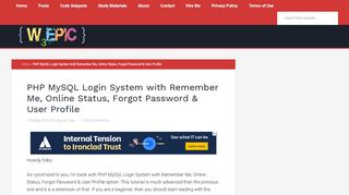 
                            8. PHP MySQL Login System with Remember Me, Online Status, Forgot ...