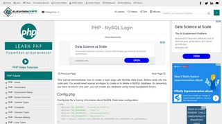 
                            2. PHP MySQL Login - Tutorialspoint