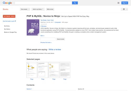 
                            7. PHP & MySQL: Novice to Ninja: Get Up to Speed With PHP the Easy Way - Google Books Result