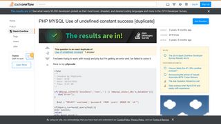 
                            6. PHP MYSQL Use of undefined constant success - Stack Overflow