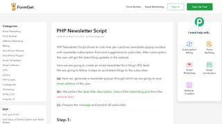 
                            2. PHP Newsletter Script | FormGet