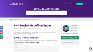 
                            5. PHP Notice: Undefined Index - Central de Ajuda KingHost