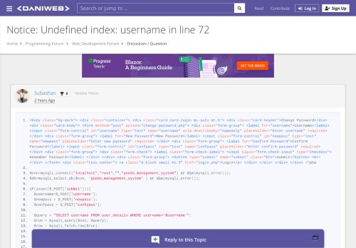 
                            12. php - Notice: Undefined index: username in line ... | DaniWeb