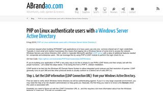 
                            3. PHP on Linux authenticate users with a Windows Server Active ...