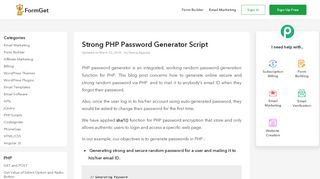 
                            9. PHP Password Generator Script | FormGet