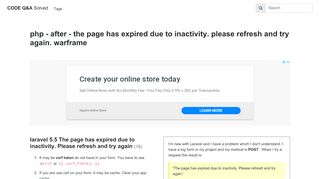 
                            9. php postman post - laravel 5.5 The page has expired due to inactivity ...