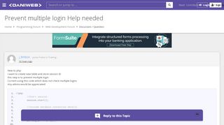 
                            7. php - Prevent multiple login Help needed | DaniWeb