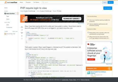 
                            1. PHP require login to view - Stack Overflow