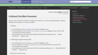 
                            10. PHP: Schlüssel/Zertifikat Parameter - Manual