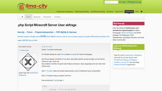 
                            8. .php Script Minecraft Server User abfrage - Lima-City