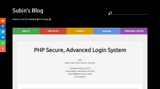 
                            10. PHP Secure, Advanced Login System - Subin's Blog