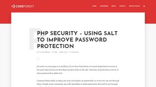 
                            9. PHP Security - using salt to improve password protection - CodeForest