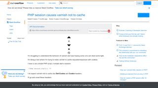 
                            3. PHP session causes varnish not to cache - Stack Overflow