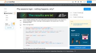 
                            7. Php sessions login - nothing happens, why? - Stack Overflow