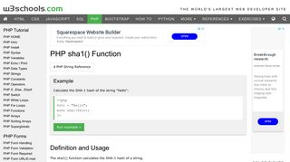 
                            11. PHP sha1() Function - W3Schools