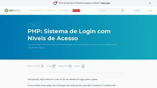 
                            2. PHP: sistema de login PHP com níveis de acesso - DevMedia