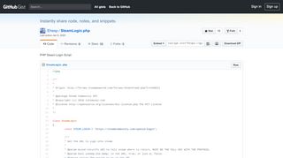 
                            1. PHP Steam Login Script · GitHub