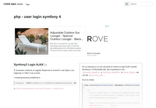 
                            12. php user authentication - Symfony2 Login AJAX - CODE Q&A risolto