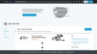 
                            2. php - User class design - Code Review Stack Exchange