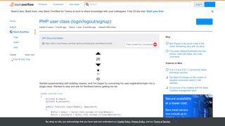 
                            3. PHP user class (login/logout/signup) - Stack Overflow