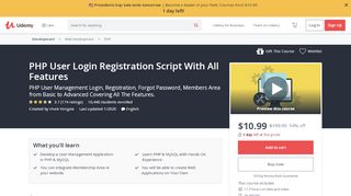 
                            13. PHP User Login Registration Script With All Features | Udemy