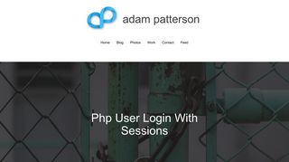 
                            4. Php User Login With Sessions - Adam Patterson